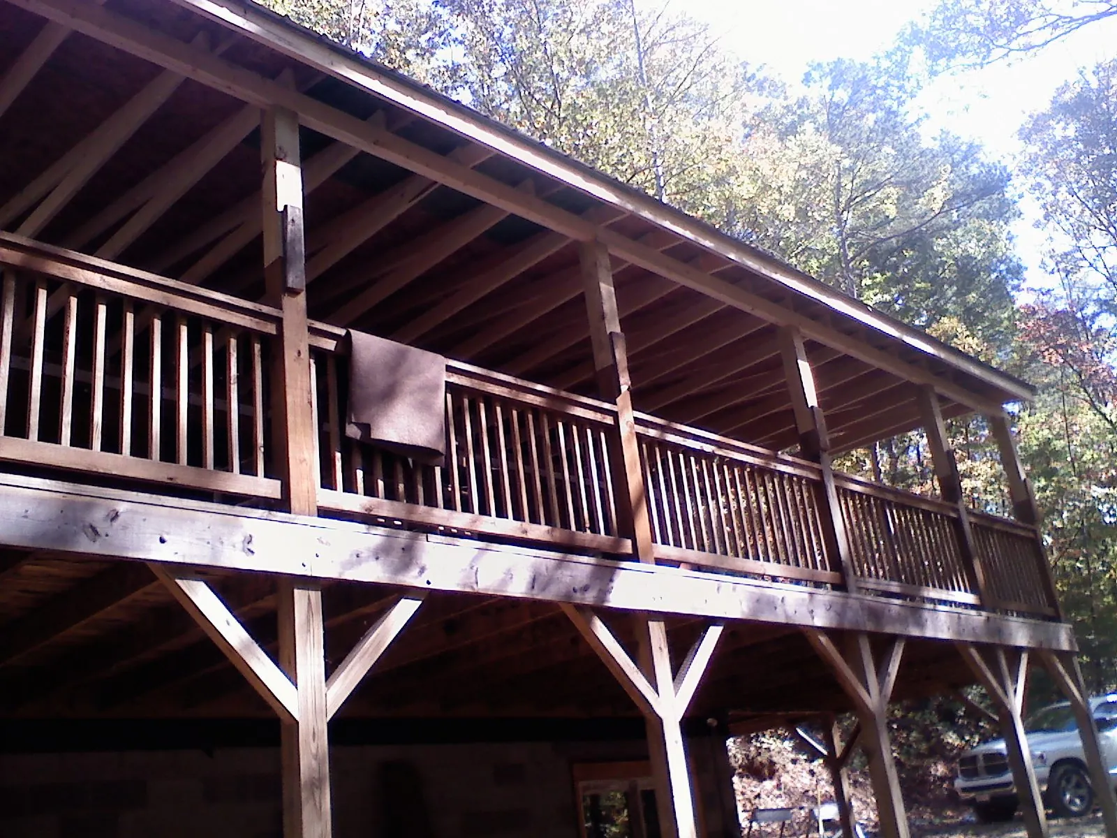 Timber framing under a new elevated porch and deck — Roof Leak Repair in Stone Harbor by Roofing Brothers